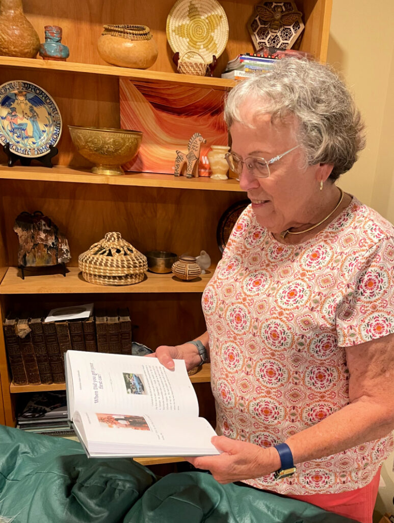 Catherine Galbreath reading a book