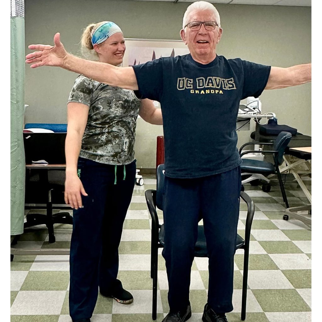 people stretching in rehab