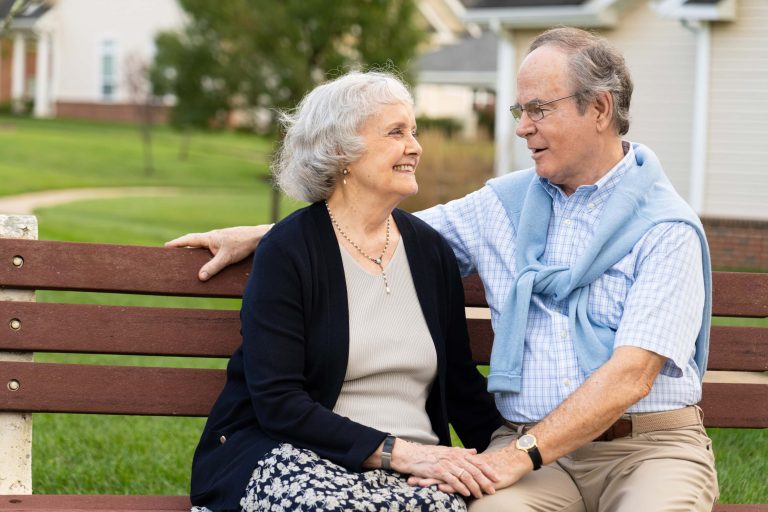 couple on park bench