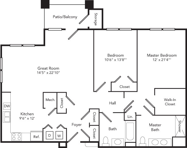 redwood 2 bedroom