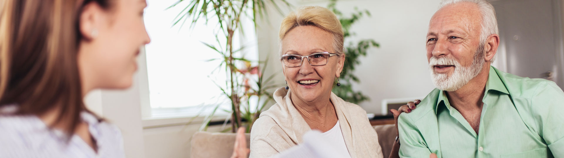 Close up of a smiling senior woman.