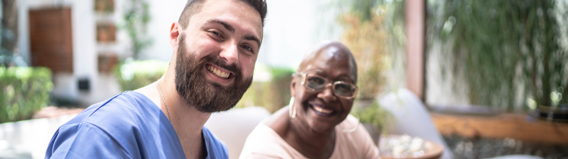 woman & nurse smiling