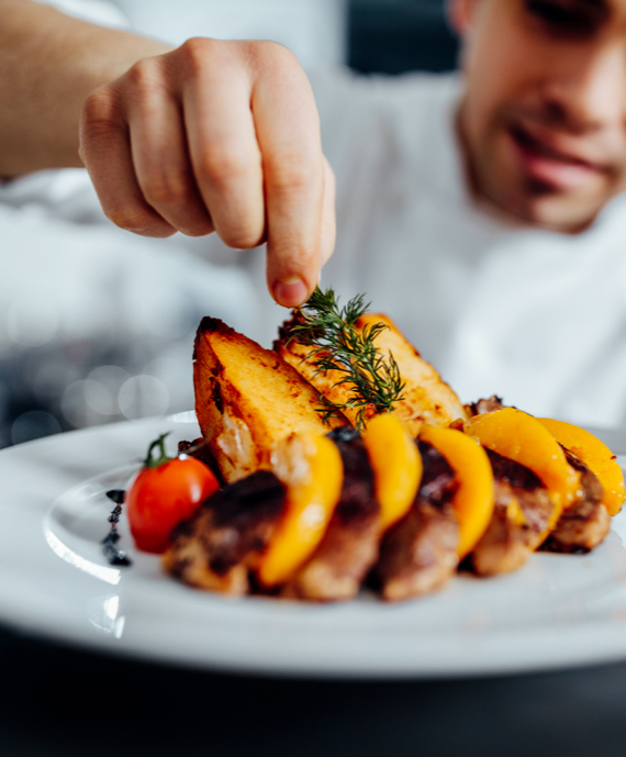 chef making dish