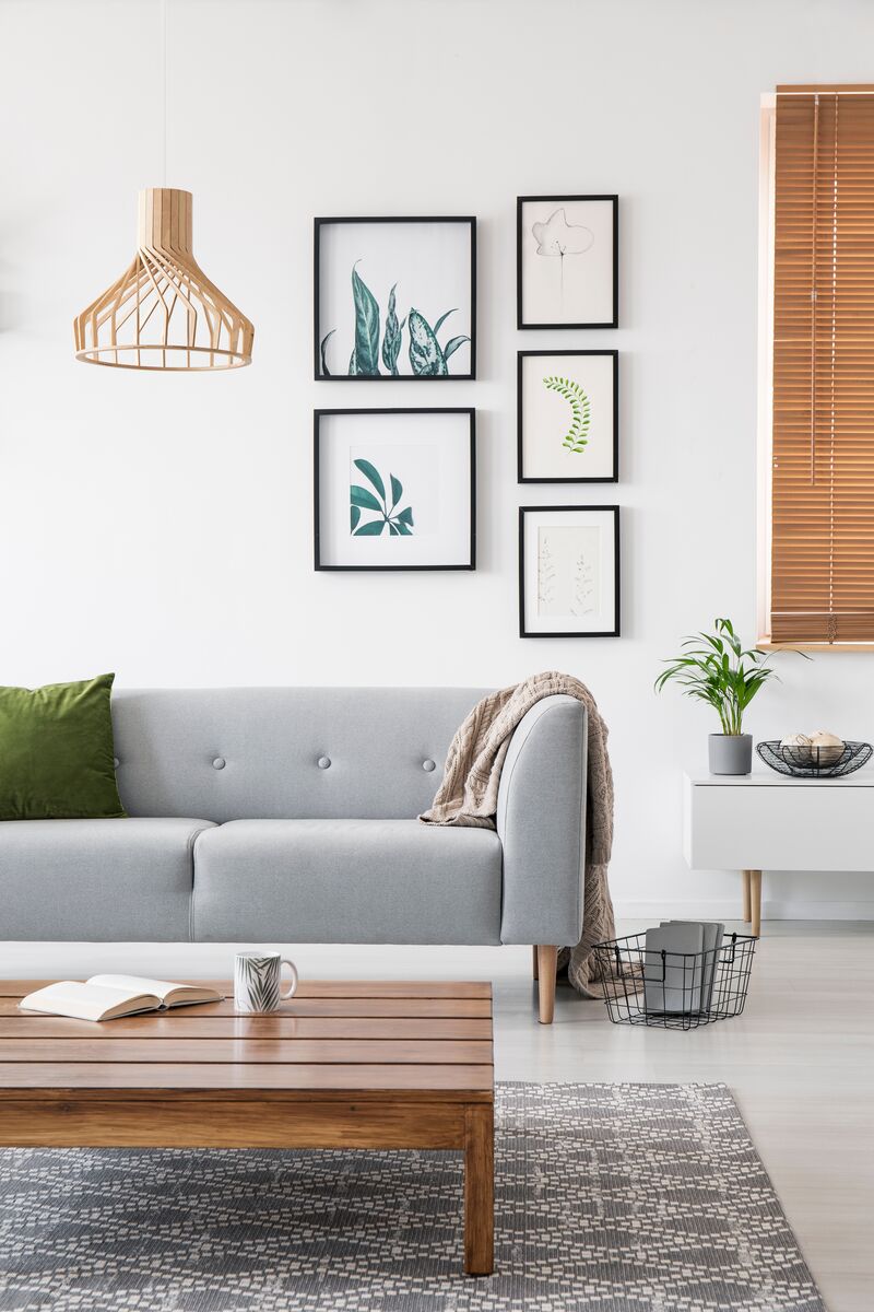 Cropped image of a modern and well-lit apartment living room.