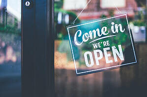 open sign in a window