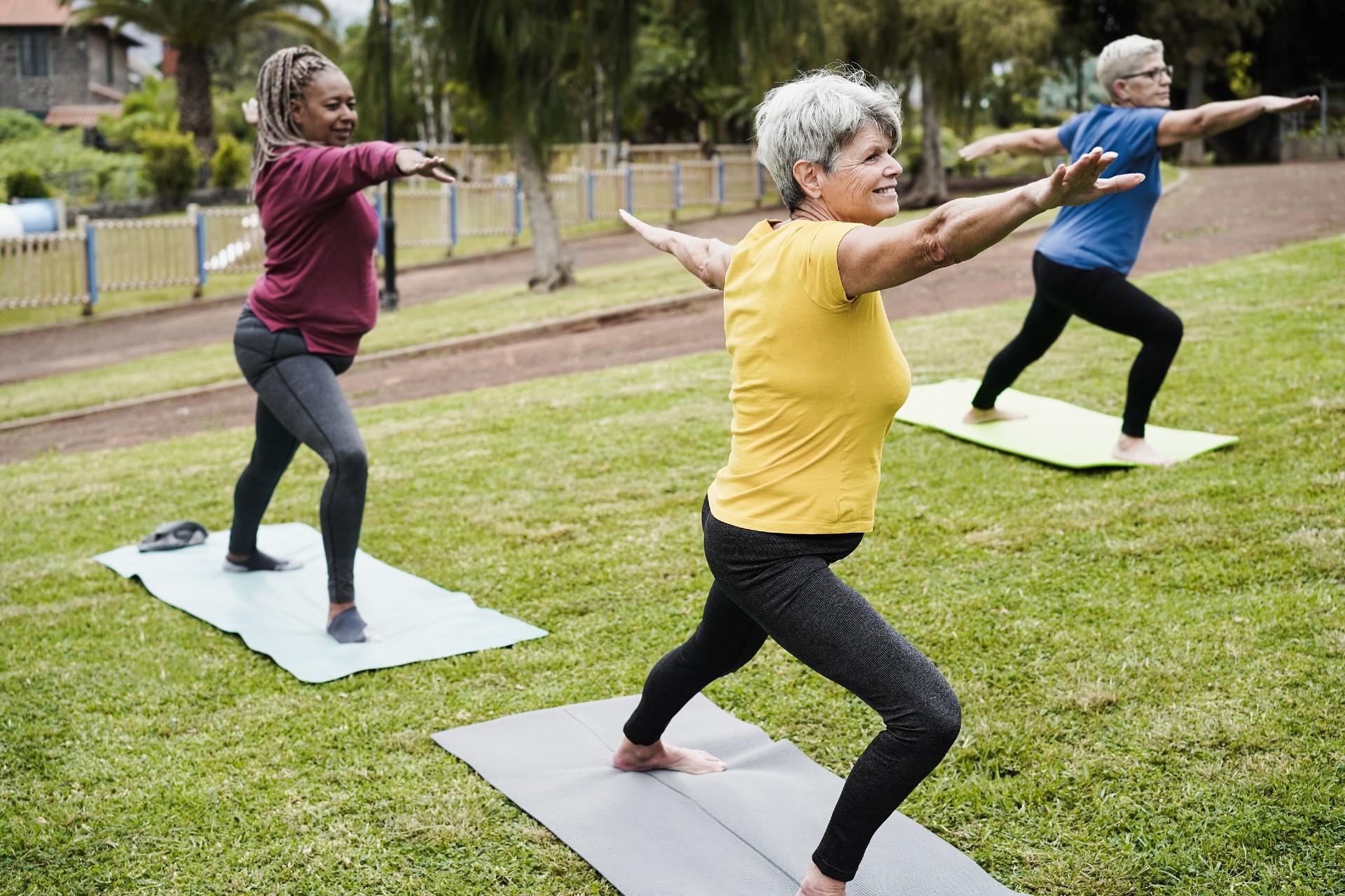 seniors doing yoga